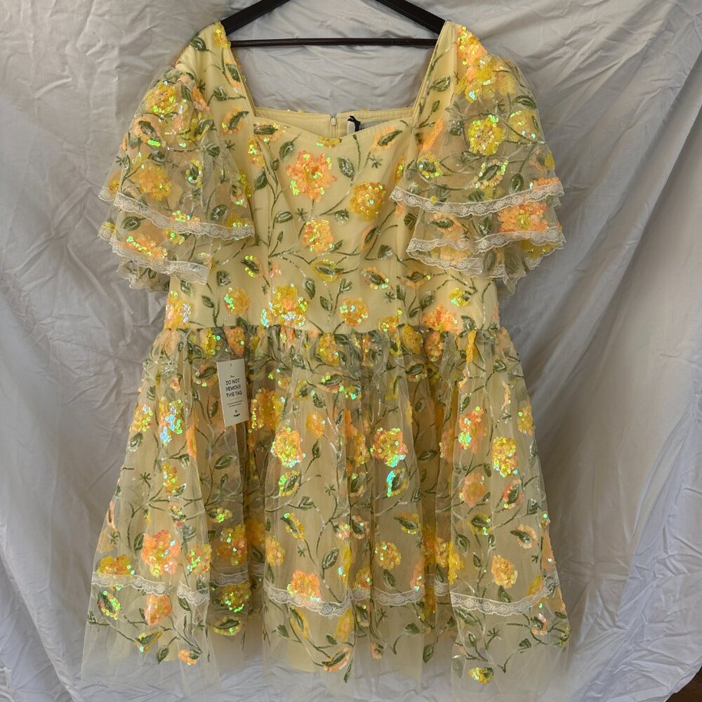JessaKae Yellow Floral Midi Dress 3X - Picture 7 of 15